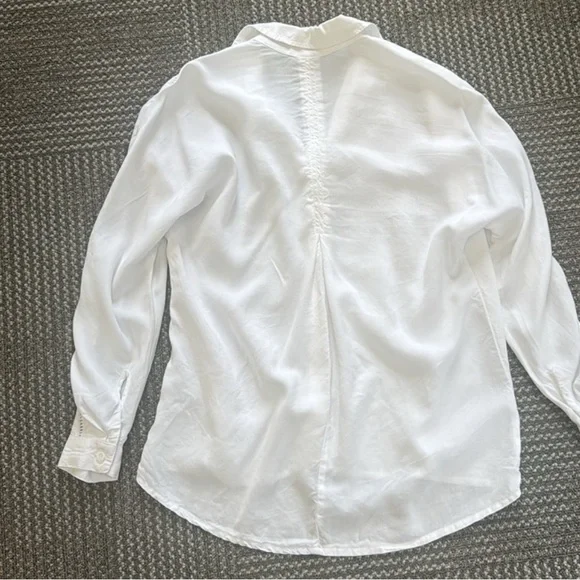 Anthropologie Cloth & Stone White Button-Up Blouse - Picture 7 of 8
